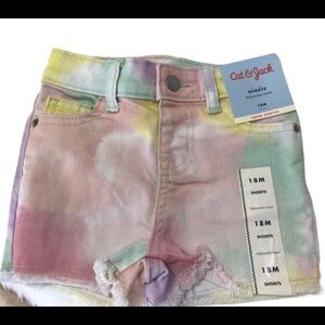 Cat & Jack Pastel Tie Dye Shorts 18 Months New